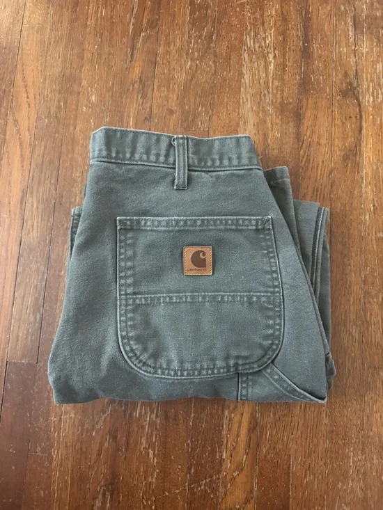 Men’s Carhartt Loose-Fit Washed Duck Utility Work Pants 34x30 olive green - Picture 7 of 7